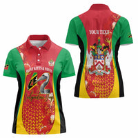 Personalized Saint Kitts and Nevis Women Polo Shirt Pelican 42nd Independence Anniversary - Wonder Print Shop