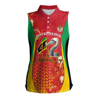 Personalized Saint Kitts and Nevis Women Sleeveless Polo Shirt Pelican 42nd Independence Anniversary - Wonder Print Shop