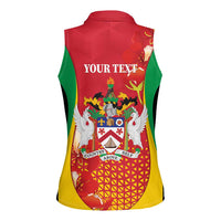 Personalized Saint Kitts and Nevis Women Sleeveless Polo Shirt Pelican 42nd Independence Anniversary - Wonder Print Shop