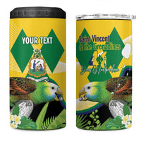Personalized Saint Vincent and the Grenadines 4 in 1 Can Cooler Tumbler Amazona Guildingii 46 Years Of Independence - Wonder Print Shop
