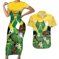 Personalized Saint Vincent and the Grenadines Couples Matching Short Sleeve Bodycon Dress and Hawaiian Shirt Amazona Guildingii 46 Years Of Independence - Wonder Print Shop