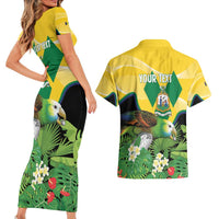 Personalized Saint Vincent and the Grenadines Couples Matching Short Sleeve Bodycon Dress and Hawaiian Shirt Amazona Guildingii 46 Years Of Independence - Wonder Print Shop