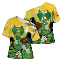Personalized Saint Vincent and the Grenadines Cross Shoulder Shirt Amazona Guildingii 46 Years Of Independence - Wonder Print Shop