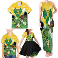 Personalized Saint Vincent and the Grenadines Family Matching Tank Maxi Dress and Hawaiian Shirt Amazona Guildingii 46 Years Of Independence - Wonder Print Shop