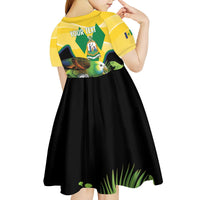 Personalized Saint Vincent and the Grenadines Kid Short Sleeve Dress Amazona Guildingii 46 Years Of Independence - Wonder Print Shop