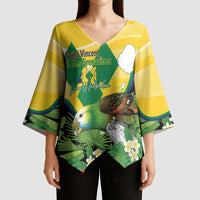 Personalized Saint Vincent and the Grenadines Kimono Sleeve Blouse Amazona Guildingii 46 Years Of Independence - Wonder Print Shop