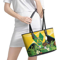 Saint Vincent and the Grenadines Leather Tote Bag Amazona Guildingii 46 Years Of Independence - Wonder Print Shop