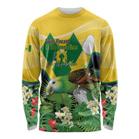 Personalized Saint Vincent and the Grenadines Long Sleeve Shirt Amazona Guildingii 46 Years Of Independence - Wonder Print Shop