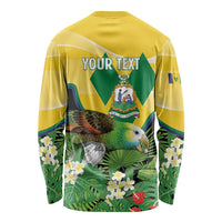 Personalized Saint Vincent and the Grenadines Long Sleeve Shirt Amazona Guildingii 46 Years Of Independence - Wonder Print Shop