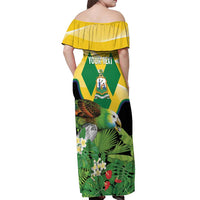 Personalized Saint Vincent and the Grenadines Off Shoulder Maxi Dress Amazona Guildingii 46 Years Of Independence - Wonder Print Shop