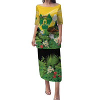 Personalized Saint Vincent and the Grenadines Puletasi Amazona Guildingii 46 Years Of Independence - Wonder Print Shop