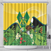 Saint Vincent and the Grenadines Shower Curtain Amazona Guildingii 46 Years Of Independence - Wonder Print Shop