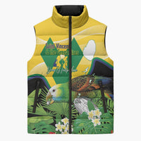 Personalized Saint Vincent and the Grenadines Sleeveless Puffer Jacket Amazona Guildingii 46 Years Of Independence - Wonder Print Shop