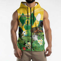 Personalized Saint Vincent and the Grenadines Sleeveless Zip Hoodie Amazona Guildingii 46 Years Of Independence - Wonder Print Shop