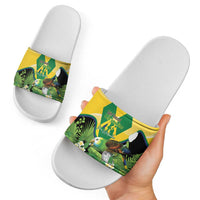 Saint Vincent and the Grenadines Slide Sandals Amazona Guildingii 46 Years Of Independence - Wonder Print Shop