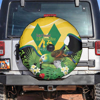 Saint Vincent and the Grenadines Spare Tire Cover Amazona Guildingii 46 Years Of Independence - Wonder Print Shop