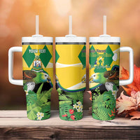 Personalized Saint Vincent and the Grenadines Tumbler With Handle Amazona Guildingii 46 Years Of Independence - Wonder Print Shop