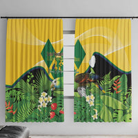 Saint Vincent and the Grenadines Window Curtain Amazona Guildingii 46 Years Of Independence - Wonder Print Shop