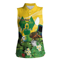 Personalized Saint Vincent and the Grenadines Women Sleeveless Polo Shirt Amazona Guildingii 46 Years Of Independence - Wonder Print Shop
