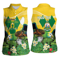 Personalized Saint Vincent and the Grenadines Women Sleeveless Polo Shirt Amazona Guildingii 46 Years Of Independence - Wonder Print Shop