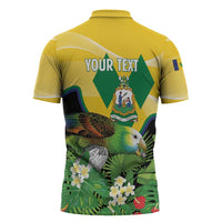 Personalized Saint Vincent and the Grenadines Zipper Polo Shirt Amazona Guildingii 46 Years Of Independence - Wonder Print Shop