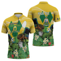 Personalized Saint Vincent and the Grenadines Zipper Polo Shirt Amazona Guildingii 46 Years Of Independence - Wonder Print Shop