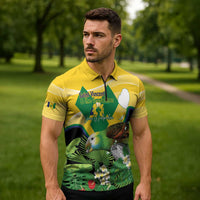 Personalized Saint Vincent and the Grenadines Zipper Polo Shirt Amazona Guildingii 46 Years Of Independence - Wonder Print Shop