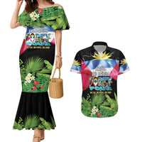 Antigua and Barbuda Independence Day Couples Matching Mermaid Dress and Hawaiian Shirt 44th Anniversary One Flag One People One Spirit - Wonder Print Shop