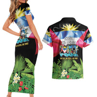 Antigua and Barbuda Independence Day Couples Matching Short Sleeve Bodycon Dress and Hawaiian Shirt 44th Anniversary One Flag One People One Spirit - Wonder Print Shop
