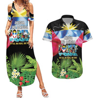 Antigua and Barbuda Independence Day Couples Matching Summer Maxi Dress and Hawaiian Shirt 44th Anniversary One Flag One People One Spirit - Wonder Print Shop