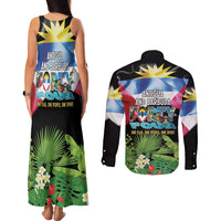 Antigua and Barbuda Independence Day Couples Matching Tank Maxi Dress and Long Sleeve Button Shirt 44th Anniversary One Flag One People One Spirit - Wonder Print Shop