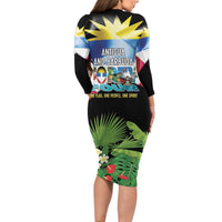 Antigua and Barbuda Independence Day Family Matching Long Sleeve Bodycon Dress and Hawaiian Shirt 44th Anniversary One Flag One People One Spirit - Wonder Print Shop