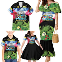 Antigua and Barbuda Independence Day Family Matching Mermaid Dress and Hawaiian Shirt 44th Anniversary One Flag One People One Spirit - Wonder Print Shop