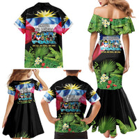 Antigua and Barbuda Independence Day Family Matching Mermaid Dress and Hawaiian Shirt 44th Anniversary One Flag One People One Spirit - Wonder Print Shop