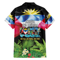 Antigua and Barbuda Independence Day Family Matching Off The Shoulder Long Sleeve Dress and Hawaiian Shirt 44th Anniversary One Flag One People One Spirit - Wonder Print Shop