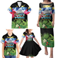 Antigua and Barbuda Independence Day Family Matching Puletasi and Hawaiian Shirt 44th Anniversary One Flag One People One Spirit - Wonder Print Shop