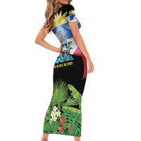 Antigua and Barbuda Independence Day Family Matching Short Sleeve Bodycon Dress and Hawaiian Shirt 44th Anniversary One Flag One People One Spirit - Wonder Print Shop