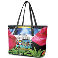 Antigua and Barbuda Independence Day Leather Tote Bag 44th Anniversary One Flag One People One Spirit - Wonder Print Shop