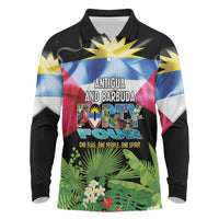 Antigua and Barbuda Independence Day Long Sleeve Polo Shirt 44th Anniversary One Flag One People One Spirit - Wonder Print Shop
