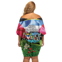 Antigua and Barbuda Independence Day Off Shoulder Short Dress 44th Anniversary One Flag One People One Spirit - Wonder Print Shop