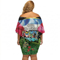 Antigua and Barbuda Independence Day Off Shoulder Short Dress 44th Anniversary One Flag One People One Spirit - Wonder Print Shop
