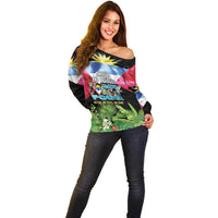 Antigua and Barbuda Independence Day Off Shoulder Sweater 44th Anniversary One Flag One People One Spirit - Wonder Print Shop