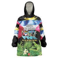 Antigua and Barbuda Independence Day Wearable Blanket Hoodie 44th Anniversary One Flag One People One Spirit - Wonder Print Shop