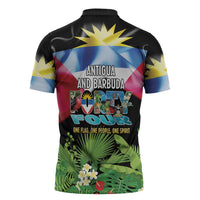 Antigua and Barbuda Independence Day Zipper Polo Shirt 44th Anniversary One Flag One People One Spirit - Wonder Print Shop