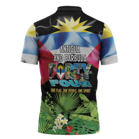 Antigua and Barbuda Independence Day Zipper Polo Shirt 44th Anniversary One Flag One People One Spirit - Wonder Print Shop