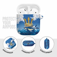 Barbados Independence Day AirPods Case Gold Trident and Flying Fish - Wonder Print Shop