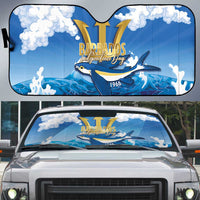 Barbados Independence Day Auto Sun Shade Gold Trident and Flying Fish - Wonder Print Shop