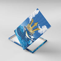 Barbados Independence Day Canvas Wall Art Gold Trident and Flying Fish - Wonder Print Shop