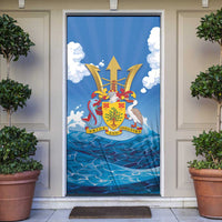Barbados Independence Day Door Cover Gold Trident and Flying Fish - Wonder Print Shop