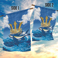 Barbados Independence Day Garden Flag Gold Trident and Flying Fish - Wonder Print Shop